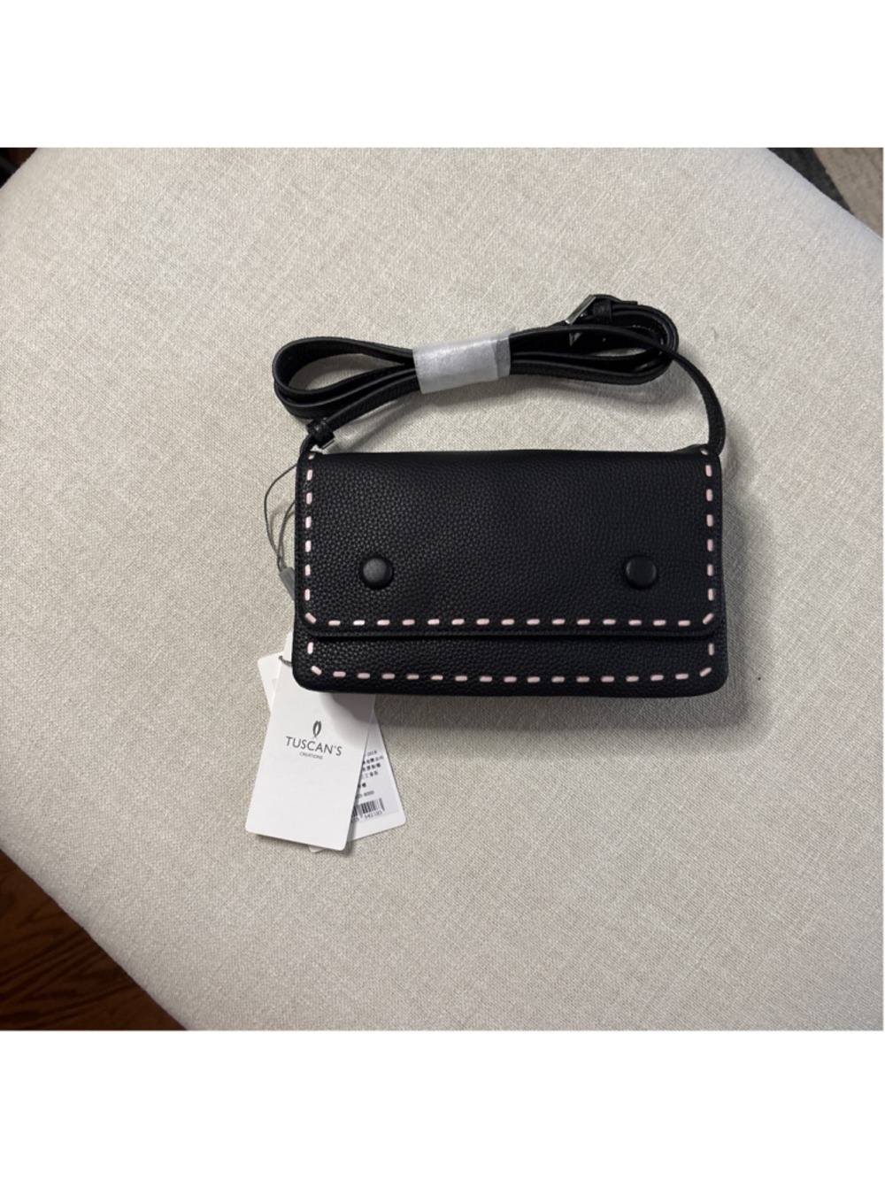 Women's Tuscan's Crossbody Bag One Size Black and Pink